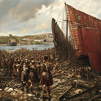 Tens of Thousands escape Hibernian slavery with collapse of Rome.