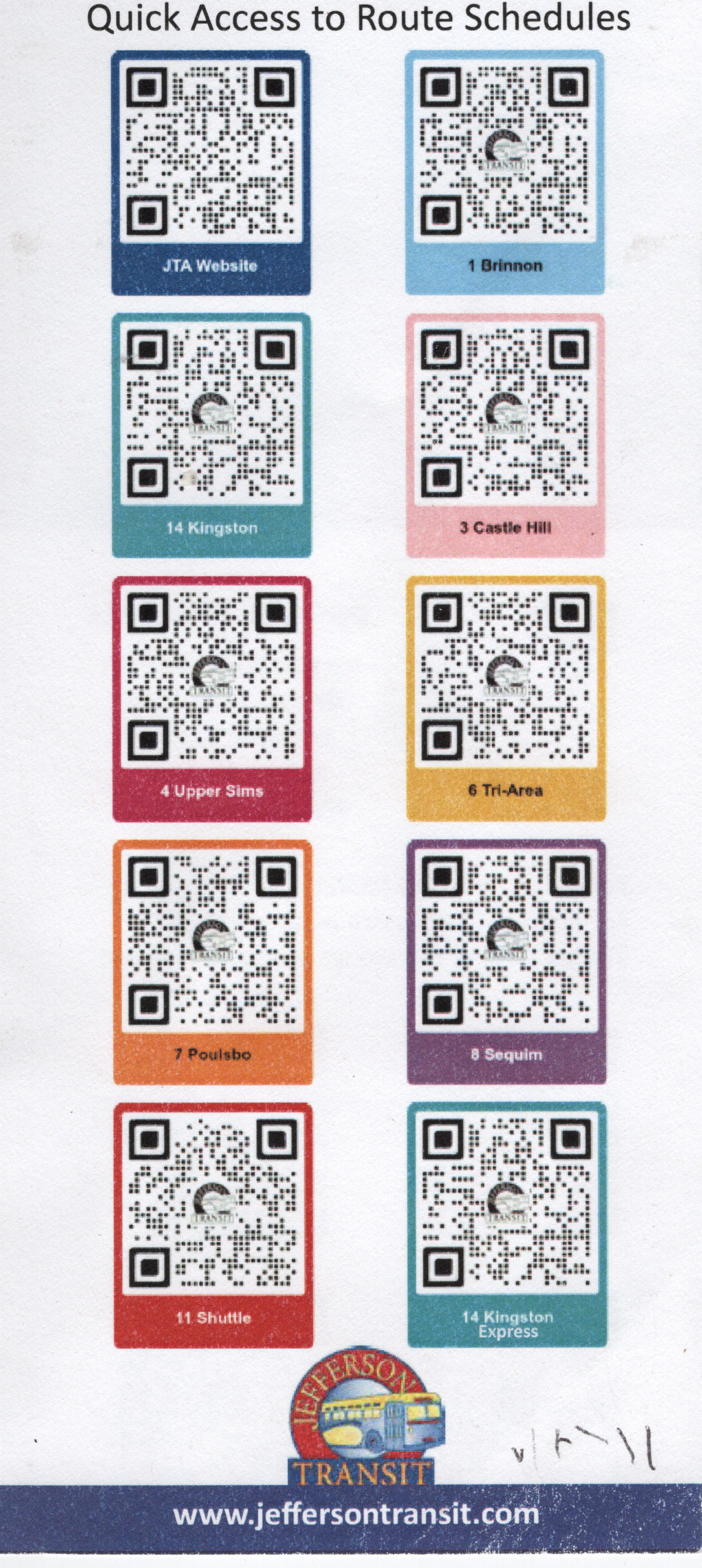 Access Route Schedules Via QR Codes